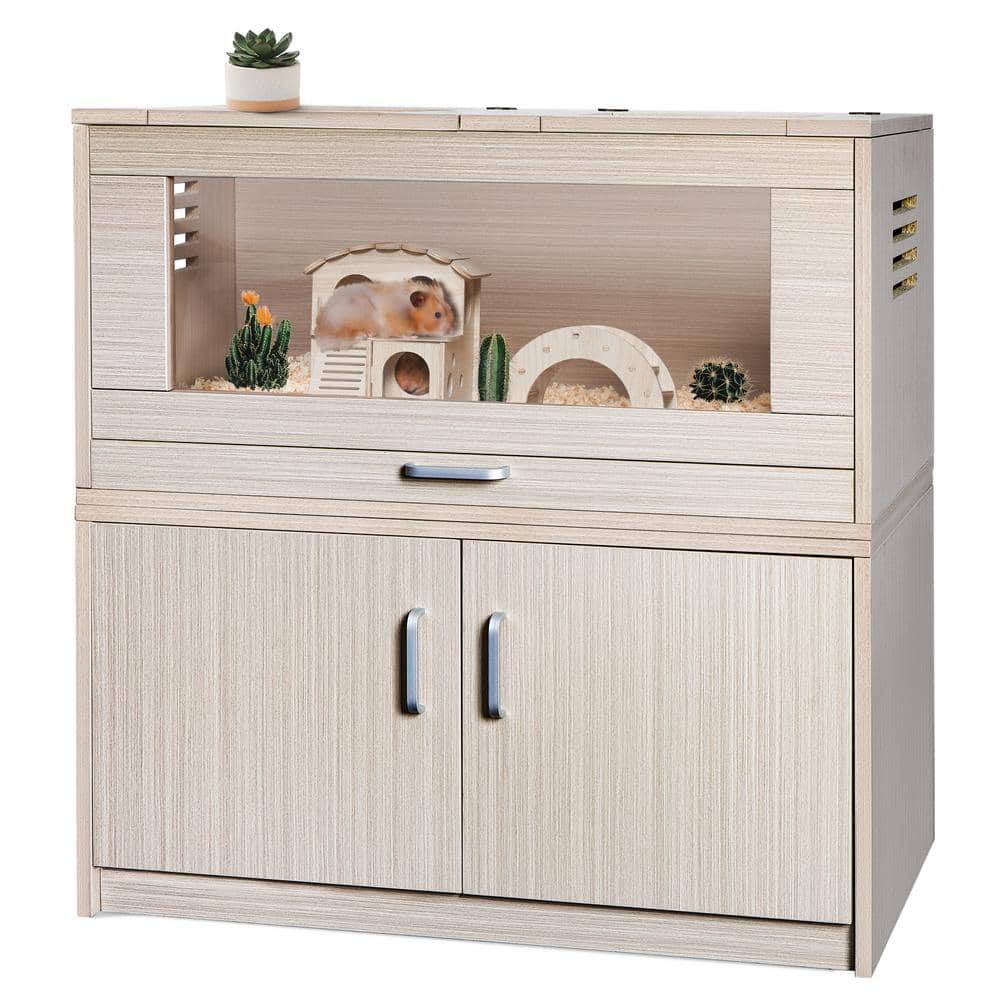 Guinea Pig Cages, Hamster Cage Wood with Independent Storage Cabinet, Openable Top with Acrylic Sheets price history on PriceWatchPro
