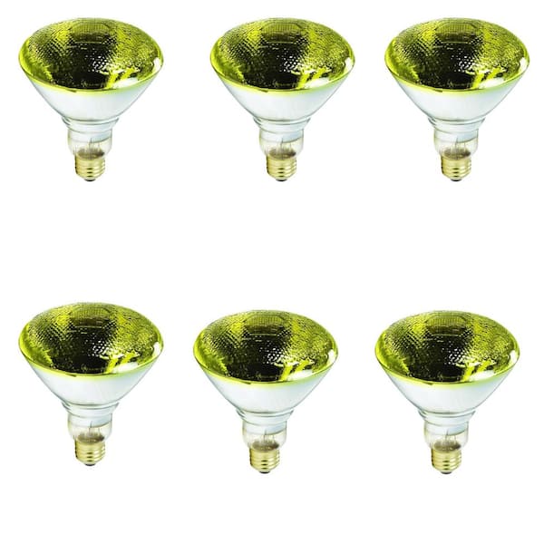 Philips 100-Watt PAR38 Incandescent Flood - Yellow Light Bulb (6-Pack)
