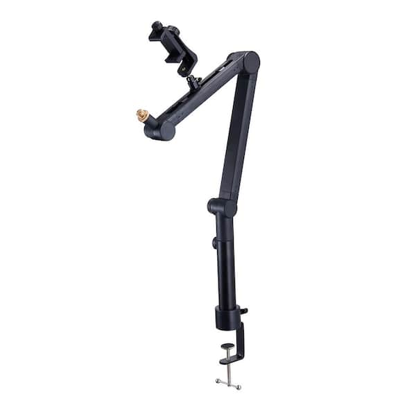 Desk-Mounted Microphone Arm, 360° Rotation, Adjustable Stand with 3/8 in. to 5/8 in. Adapter and Headphone Holder