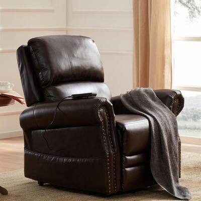 Dark Brown Color PU Leather Power Lift Recliner Chair with Remote Control