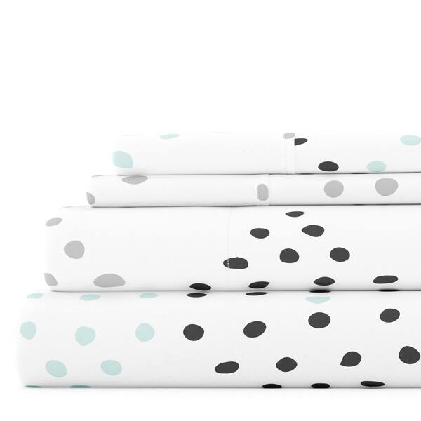 Becky Cameron Premium Ultra Soft 4-Piece Light Gray Trio Pattern Microfiber Twin Sheet Set
