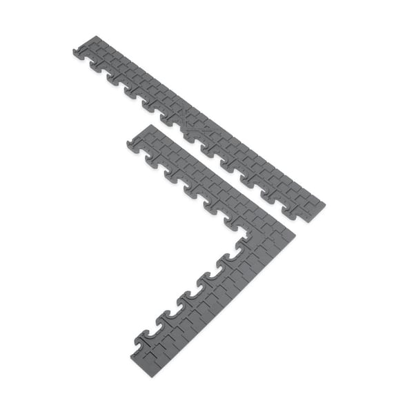 Husky 18.4 in. x 18.4 in. Gray Commercial PVC Garage Flooring Trim Kit Husky 18.4 in. x 18.4 in. Gray Commercial PVC Garage Flooring Trim Kit
