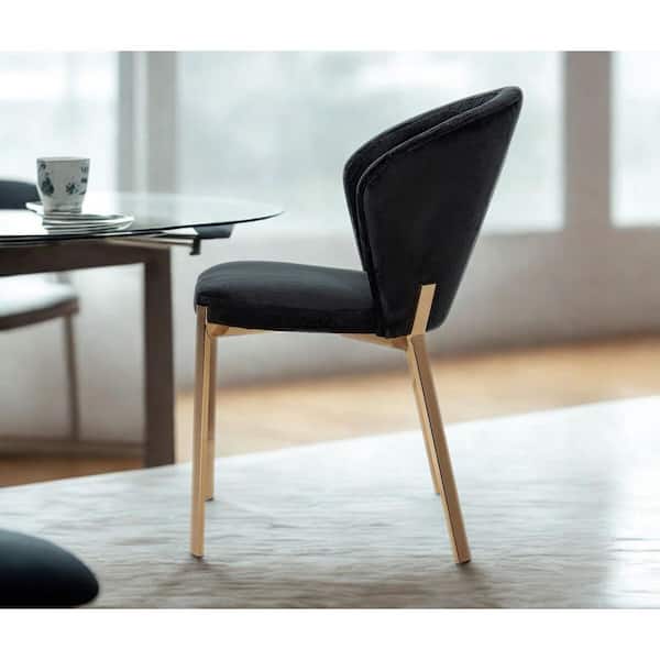Nadia Modern Black Velvet Dining Chair Set of 2