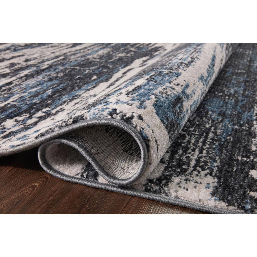 Charcoal Dove & Ivory Abstract Viscose Runner Rug - 31in x 144in