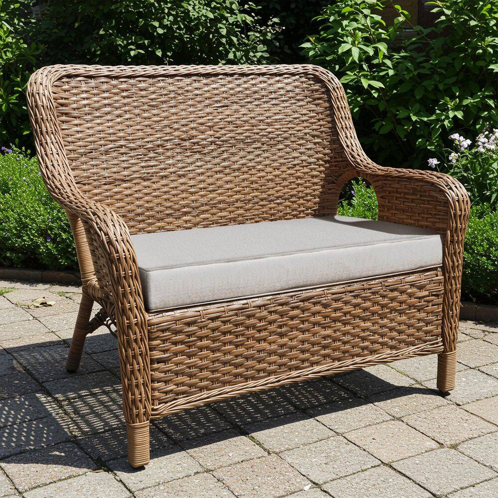 Heather Grey FadeSafe 48" Patio Bench Cushion with Water-Resistant Coating