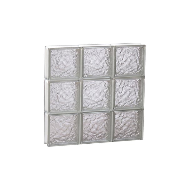 Clearly Secure 17.25 in. x 17.25 in. x 3.125 in. Frameless Ice Pattern Non-Vented Glass Block Window
