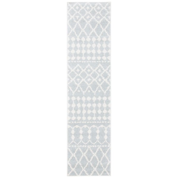 Mercer 2 ft. x 8 ft. Light Gray/Cream Striped Trellis Runner Rug