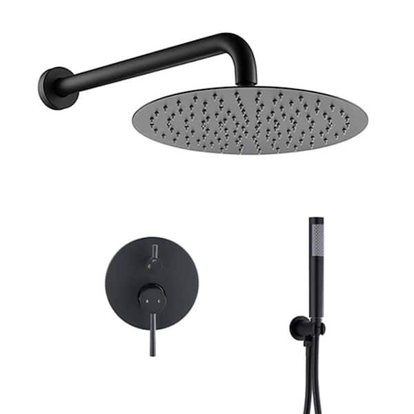 Single Handle 2 Spray Patterns Shower Faucet 2.0 GPM with Pressure Balance Valve in Matte Black