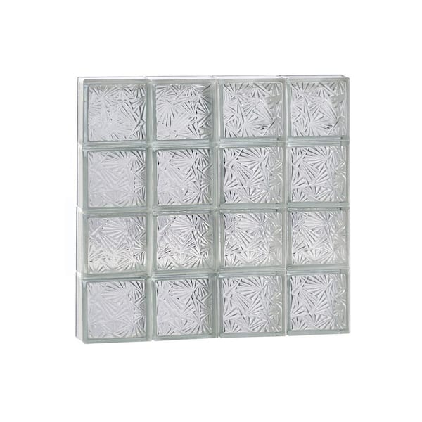 Clearly Secure 30 in. x 30 in. x 3.125 in. Metric Series Cuneis Pattern Frameless Non-Vented Glass Block Window