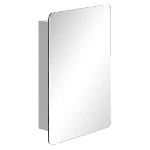 4.7 in. x 18 in. x 26 in. Silver Rectangle Multipurpose Wall Surface Mount Bathroom Storage Medicine Cabinet with Mirror