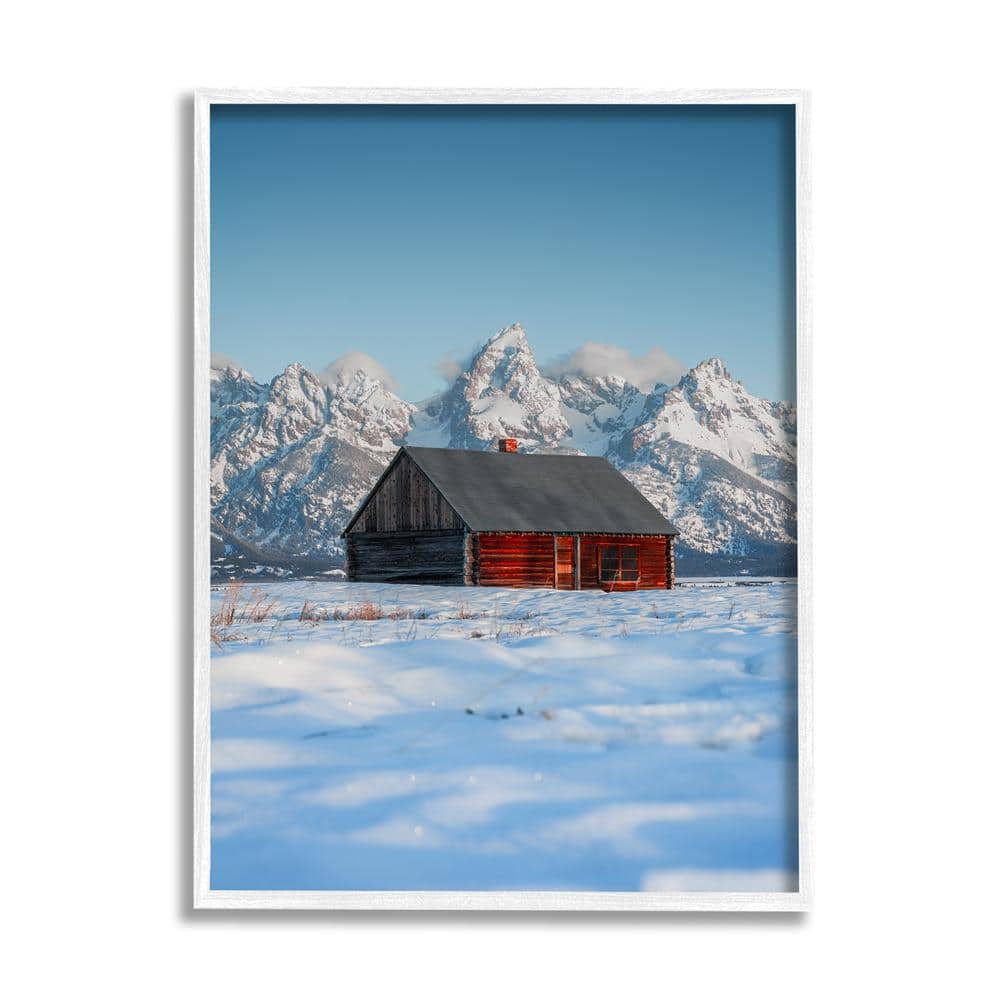 Cabin in Snowy Mountains by Jared Kreiss 1-Piece Framed Graphic Print Nature Poster Art Print 20 in. x 16 in. price history on PriceWatchPro