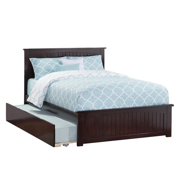 AFI Nantucket Espresso Full Platform Bed with Matching Foot Board and Twin Size Urban Trundle Bed