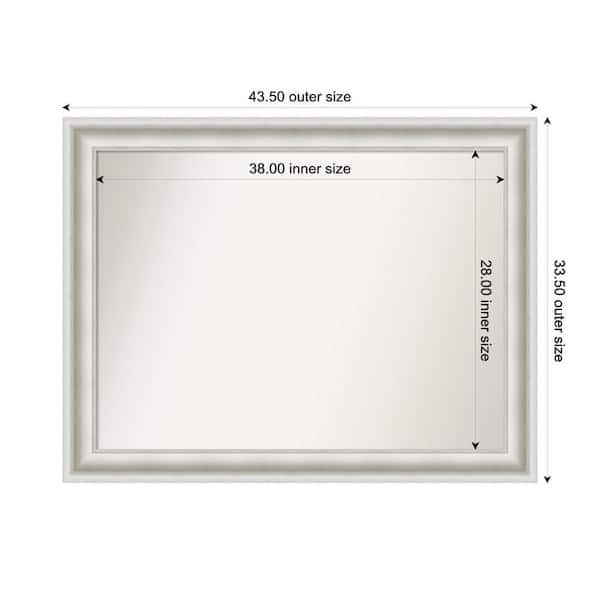 Amanti Art Parlor White 43.5 in. x 33.5 in. Custom Non-Beveled Recycled Polystyrene Framed Bathroom Vanity Wall Mirror
