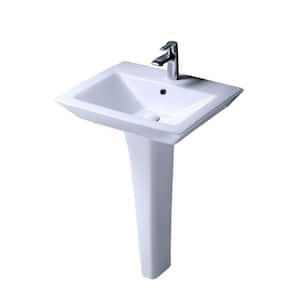 Aristocrat Pedestal Lavatory Combo Bathroom Sink in White