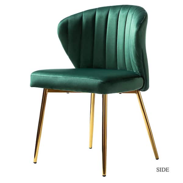 JAYDEN CREATION Luna Green Gold Legs Side Chair CHM6125AGREEN The