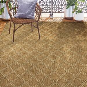 Tripolo Mila Brown/Ivory 8 ft. x 10 ft. Diamond Indoor/Outdoor Area Rug