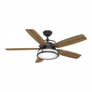 Caneel Bay 56 in. LED Indoor/Outdoor Aged Steel Ceiling Fan with Light Kit