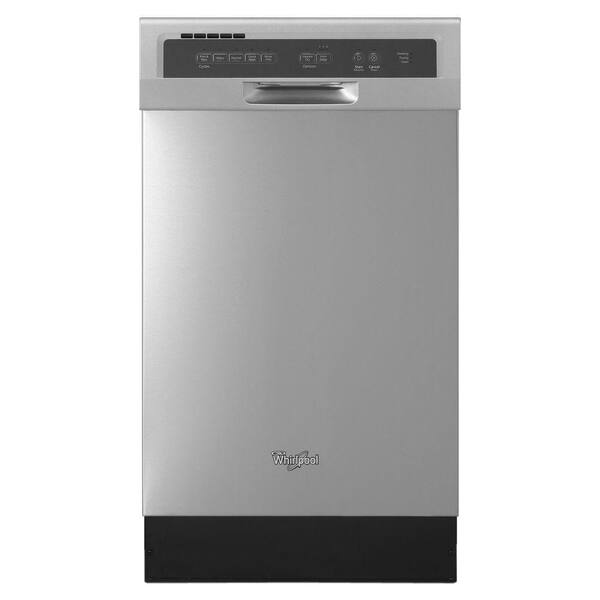 Whirlpool 18 in. Front Control Built-in Compact Tall Tub Dishwasher in Monochromatic Stainless Steel with Stainless Steel Tub