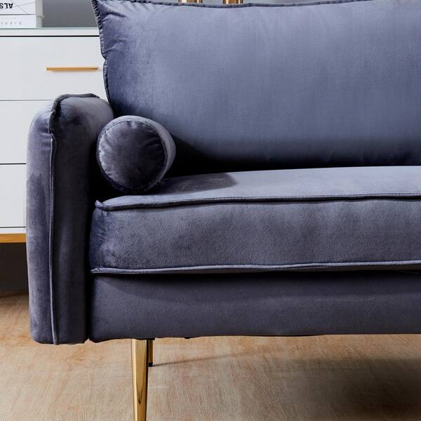 Velvet Sofa Graphite Grey 2 Seaters 