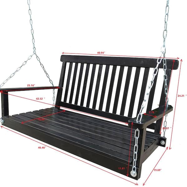 polywood black porch swing