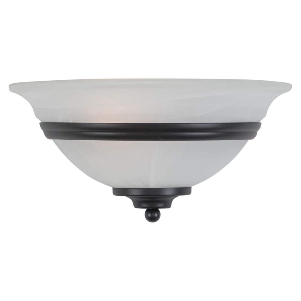 Da Vinci 1-Light Bronze Half Moon Wall Sconce White Glass price history on PriceWatchPro