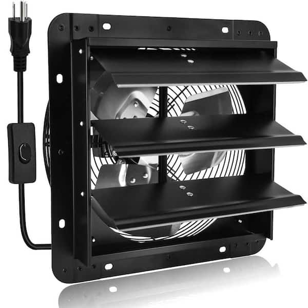 970 CFM 1680 RPM Aluminum 12 in. Electric Powered Shutter Wall Exhaust Fan w/ ON/OFF Switch for Gable, Attic, Greenhouse