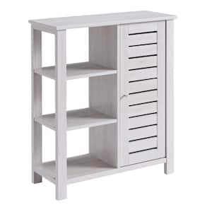 Maxine White Oak Storage Accent Cabinet With Shelves