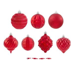 60 Count Red Shatterproof Ornaments