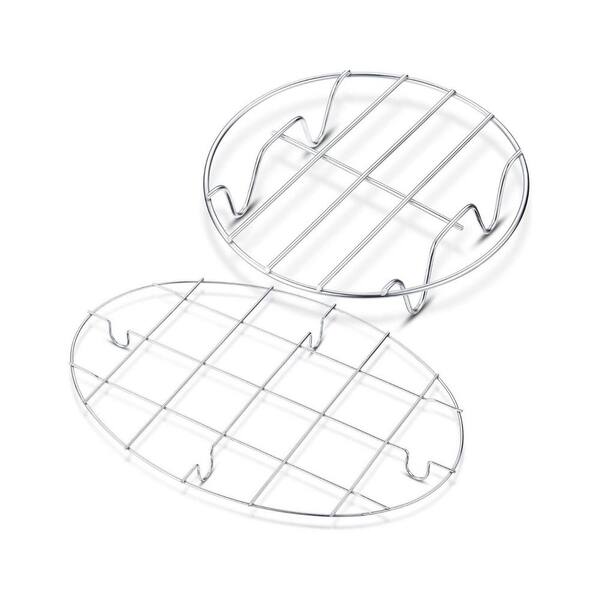 2 Piece Stainless Steel Cooking Rack Set Silver with Cooling Grilling Roasting Features for Oven Air Fryer Dishwasher