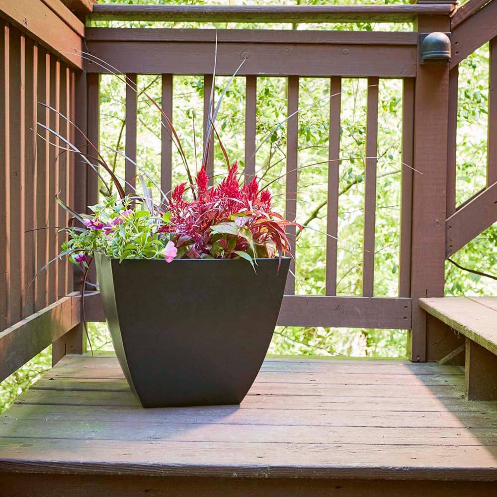 Large Coffee Square Outdoor Planter with UV Resistance