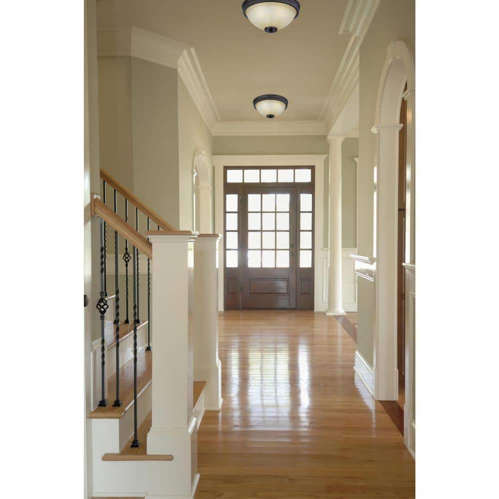 Transitional Karah 15" Oil Rubbed Bronze Globe Ceiling Fixture with Aged Amber Scavo Glass