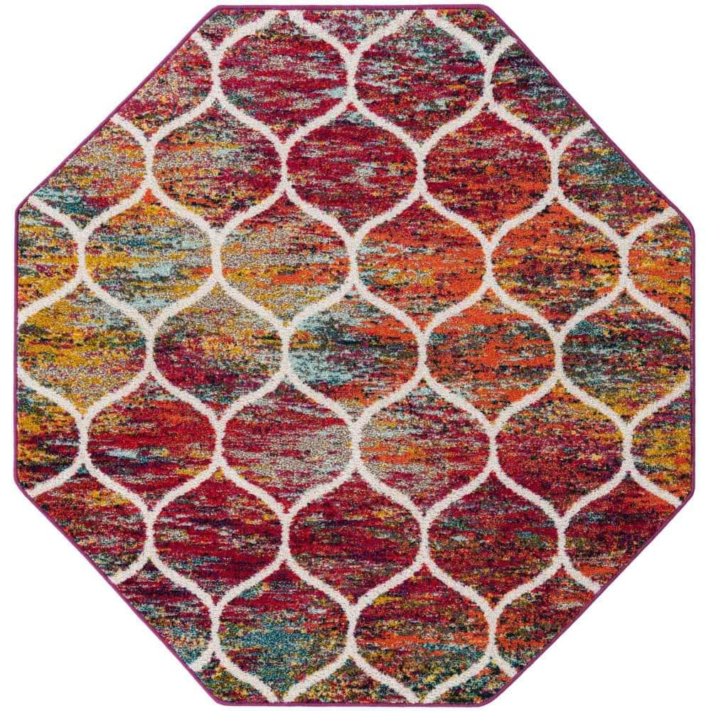 Trellis Frieze Rounded Multi 6 ft. 1 in. x 6 ft. 1 in. Area Rug price history on PriceWatchPro