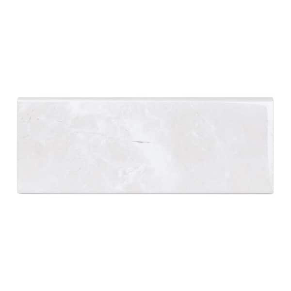 ELIANE Delray White 3 in. x 8 in. Ceramic Trim Wall Tile