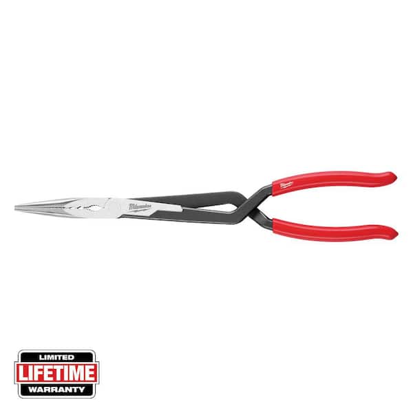 13 in. Straight Long Needle Nose Pliers with Slip Resistant Grip