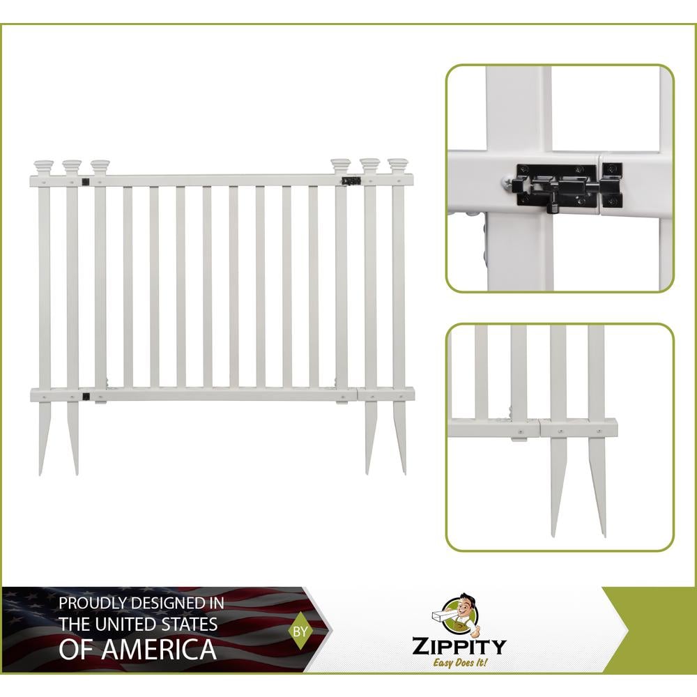 Baskenridge 3-ft White Vinyl Picket Fence Gate Kit