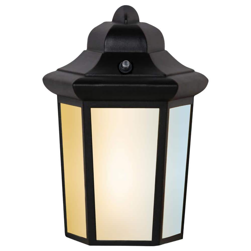 8 in. 1-Light Black Outdoor Weather Resistant Integrated LED Lantern Flush Mount Selectable CCT (1-Pack) price history on PriceWatchPro