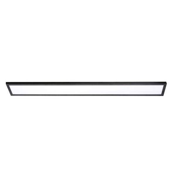 AFX Delgado 48 in. 45-Watt Modern Black Integrated LED Flush Mount with ...