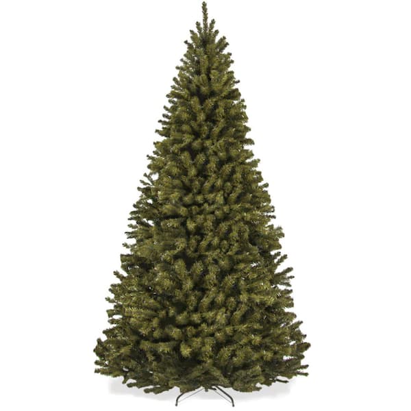 9 ft. Green Unlit Spruce Artificial Christmas Tree with Foldable Base