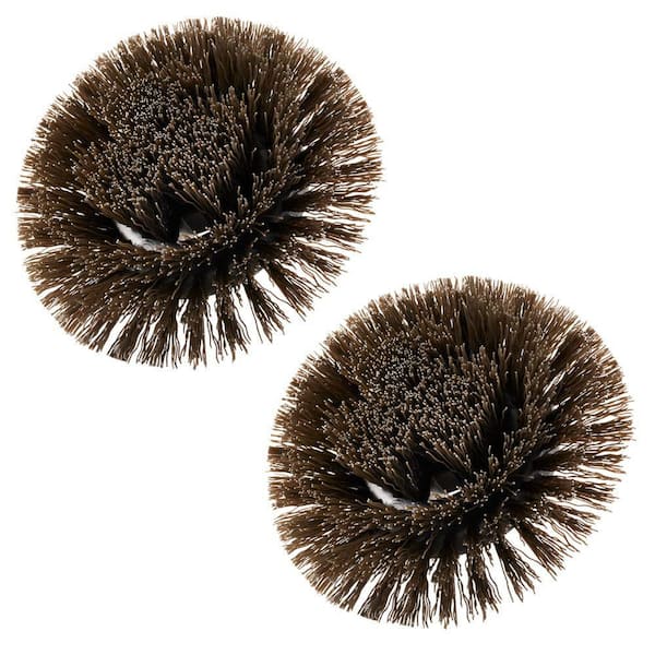 Hard Bristle Round Brush with Hex Shank Compatibility (2-Pack)