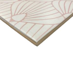 Epoque Shell White/Pink 8 in. x 8 in. Matte Ceramic Floor and Wall Tile (12.7 sq. ft./Case)