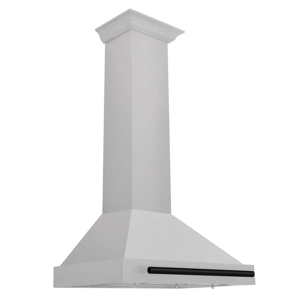 Autograph Edition 30 in. Convertible Satin Stainless Steel Wall Mount Range Hood with Matte Black Handle