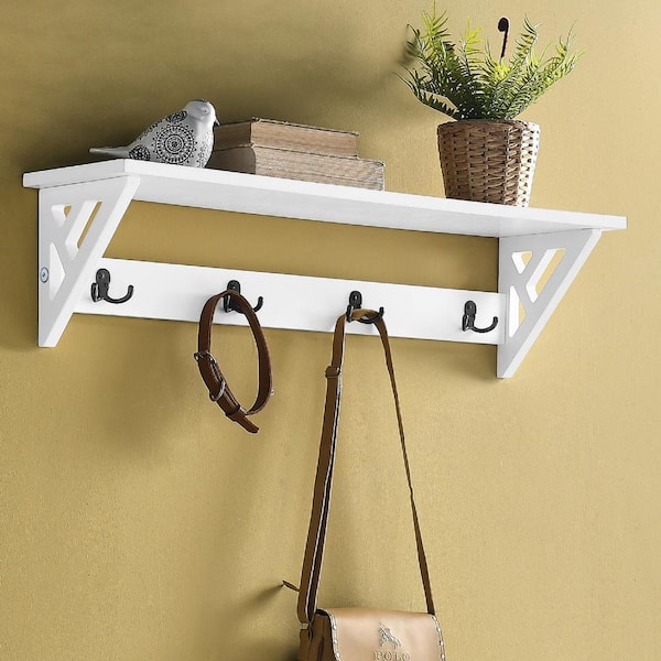 Alaterre Furniture Coventry 36W Coat Hook with Shelf ANCT09WH