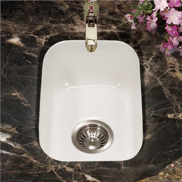 Platus Undermount Fireclay 13 in. Single Bowl Bar Sink in White with Rectangular Basin Platus Undermount Fireclay 13 in. Single Bowl Bar Sink in White with Rectangular Basin