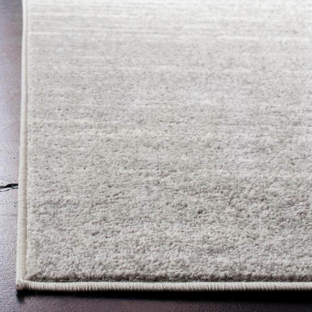 Elegant Ombre 12' Square Area Rug in Light Grey & Grey, Synthetic Easy-Care