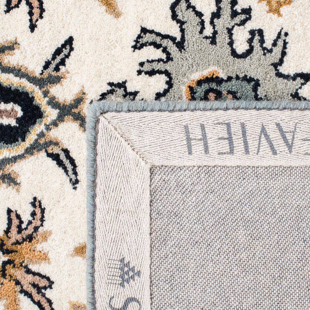 Elegant Heritage Hand-Tufted Wool Square Rug in Gray - 6'x6'