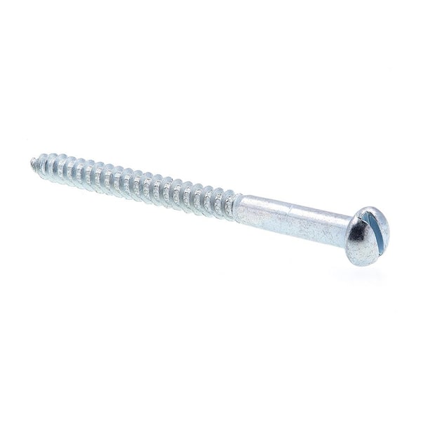 Prime-Line #12 x 3 in. Zinc Plated Steel Slotted Drive Round Head Wood Screws (25-Pack)