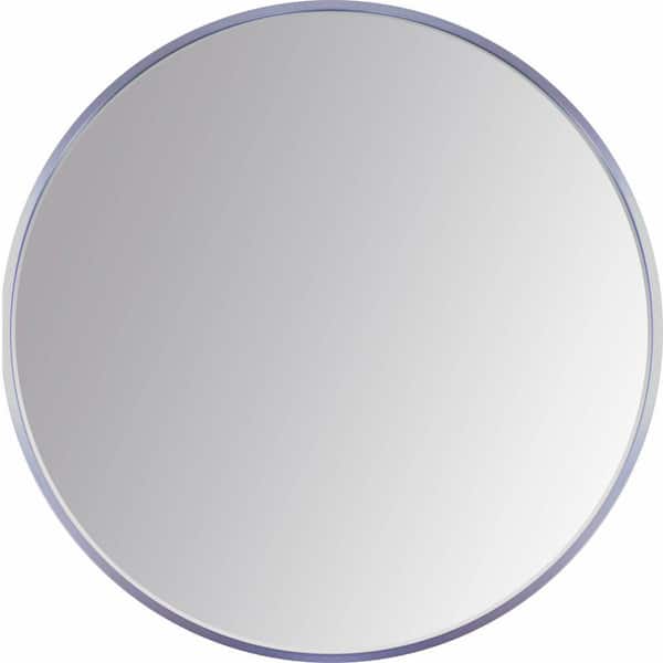 LA PASTICHE Alais 24 in. x 24 in. Classic Round Framed Silver Decorative Mirror