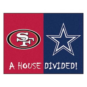 NFL House Divided - 49ers / Cowboys 33.75 in. x 42.5 in. House Divided Mat Area Rug