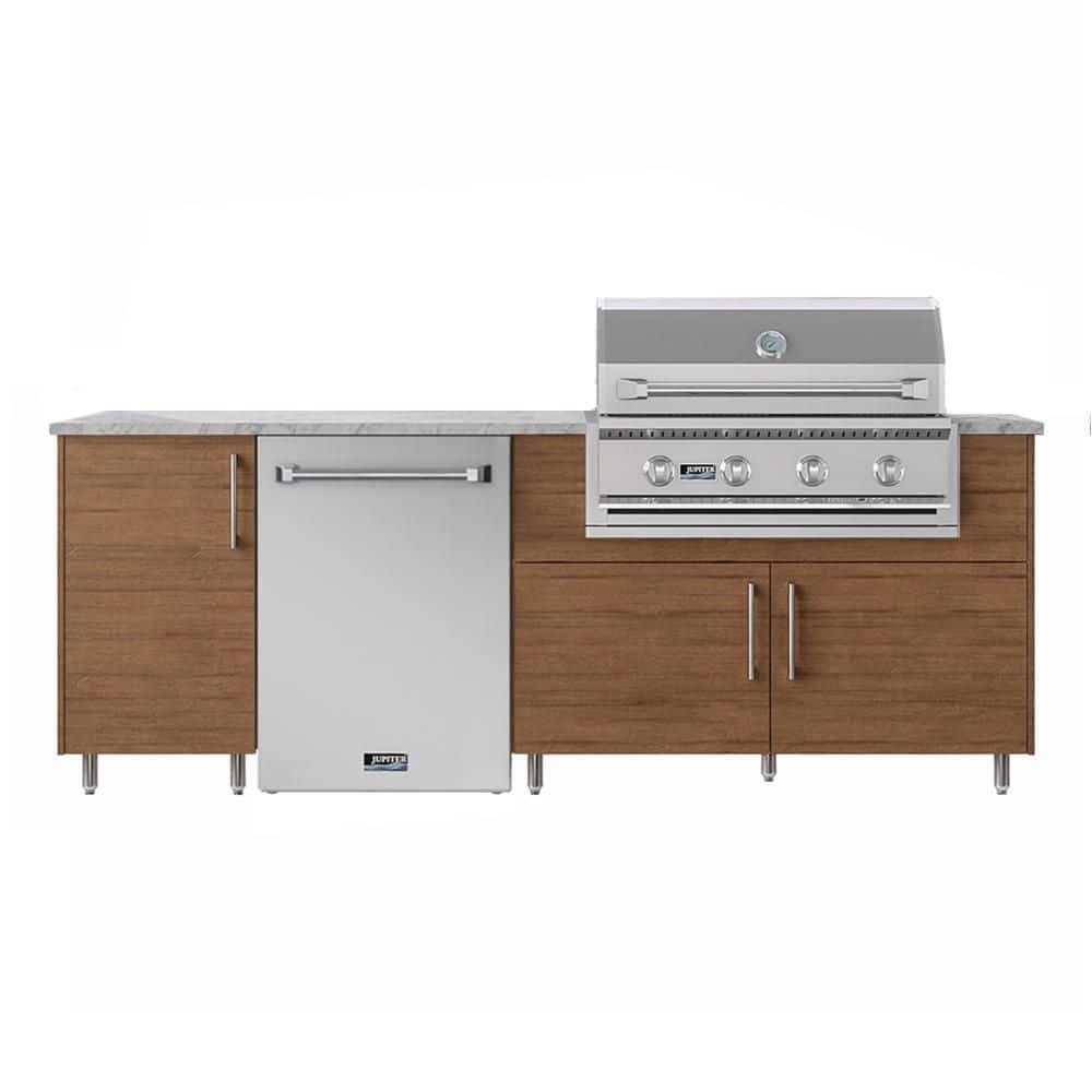 Sundown 90.5 in. W 4-Burner Propane Grill Island in Miami Teak Brown with Propane Cabinet price history on PriceWatchPro
