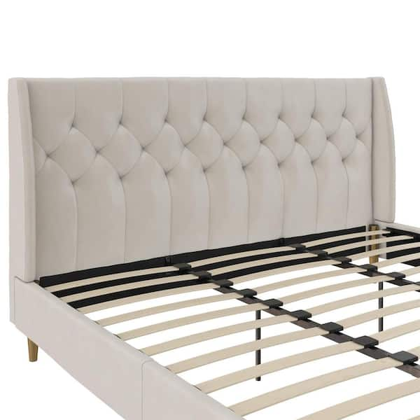 Her majesty tufted upholstered on sale low profile platform bed